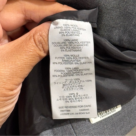 J. CREW Women’s 4 Gray Super 120’s Wool Single Button Campbell Blazer Career - Picture 5 of 8